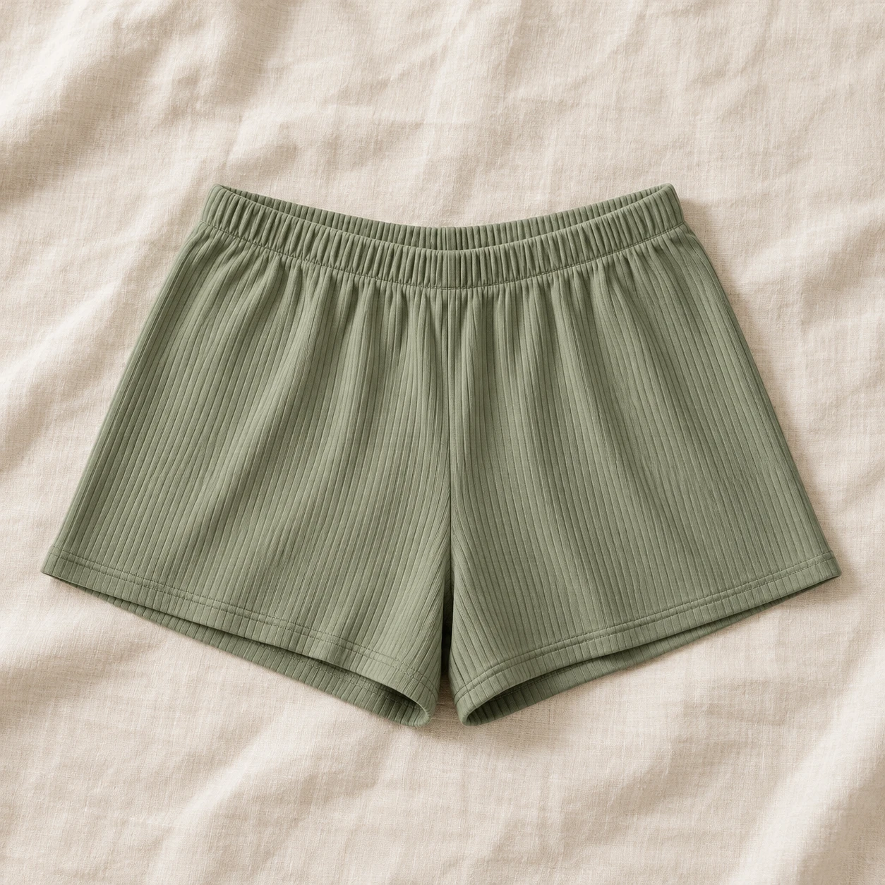 Sage Rib Sleep Shorts in Sage