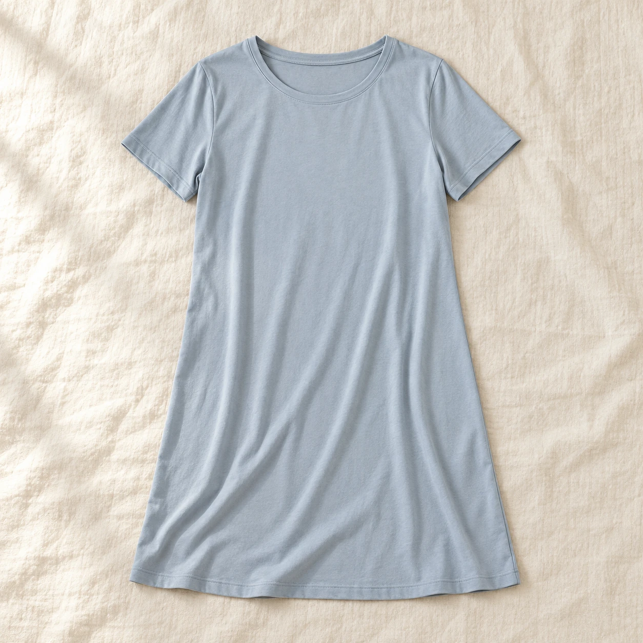 Cloudline Cotton Sleep Dress in Mist Blue